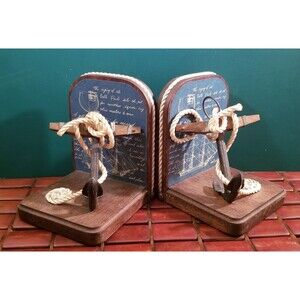 Vintage Mid Century Napcoware Nautical Ship Anchors Bookends Made In Japan